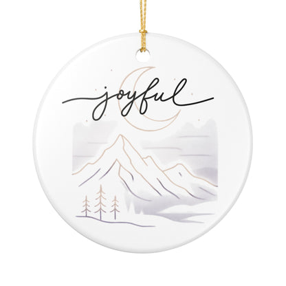 Joyful Mountain Ceramic Ornament – Holiday Tree Decoration