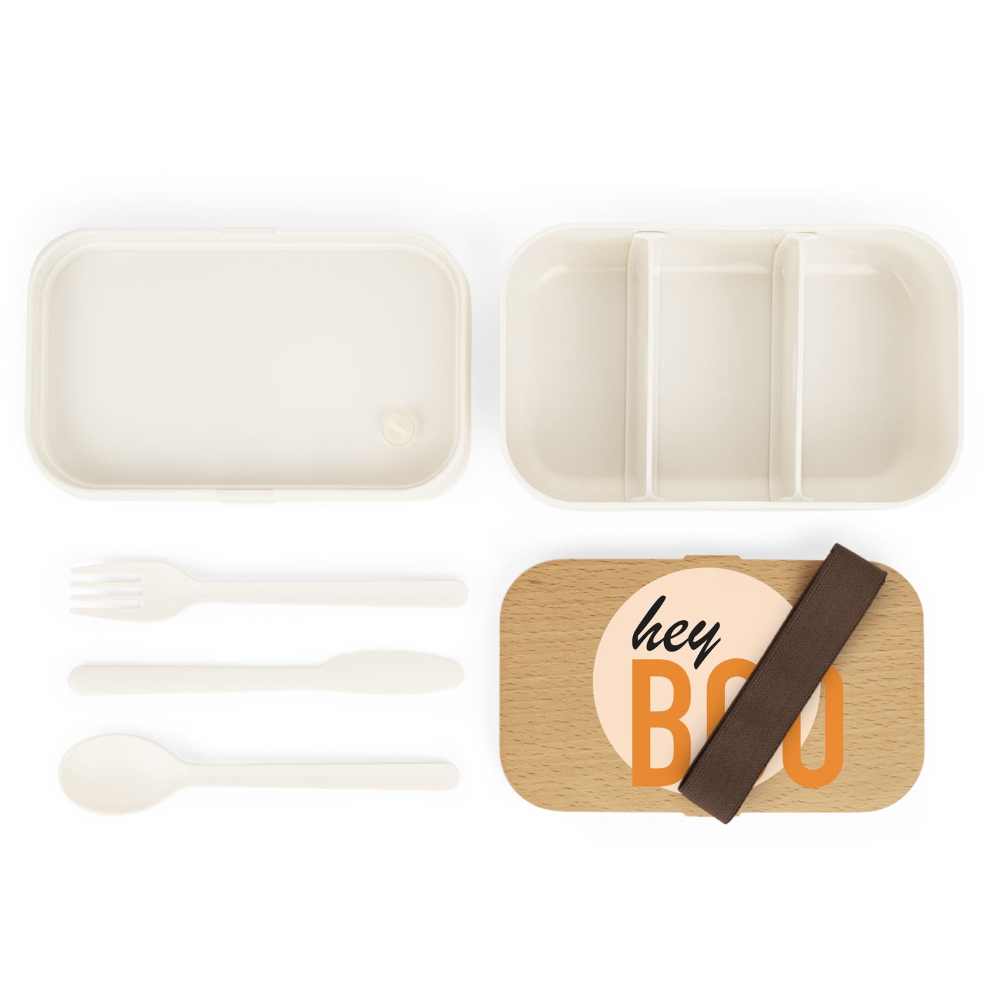 Bento Lunch Box for Kids - Cute "Hey Boo" Design