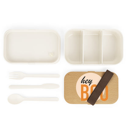 Bento Lunch Box for Kids - Cute "Hey Boo" Design