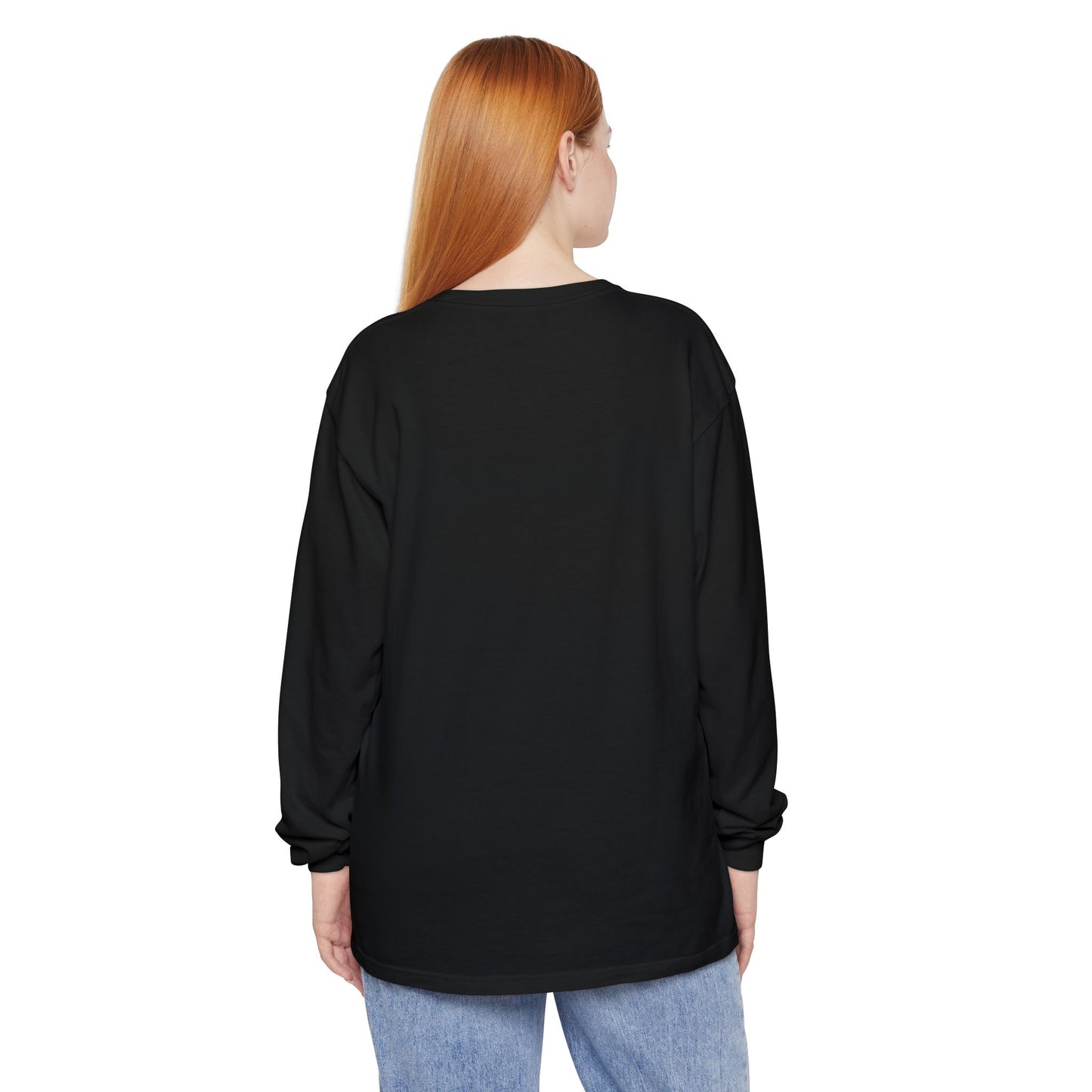 Women’s black Garment-Dyed Long Sleeve T-Shirt - Comfortable & Stylish for Everyday Wear