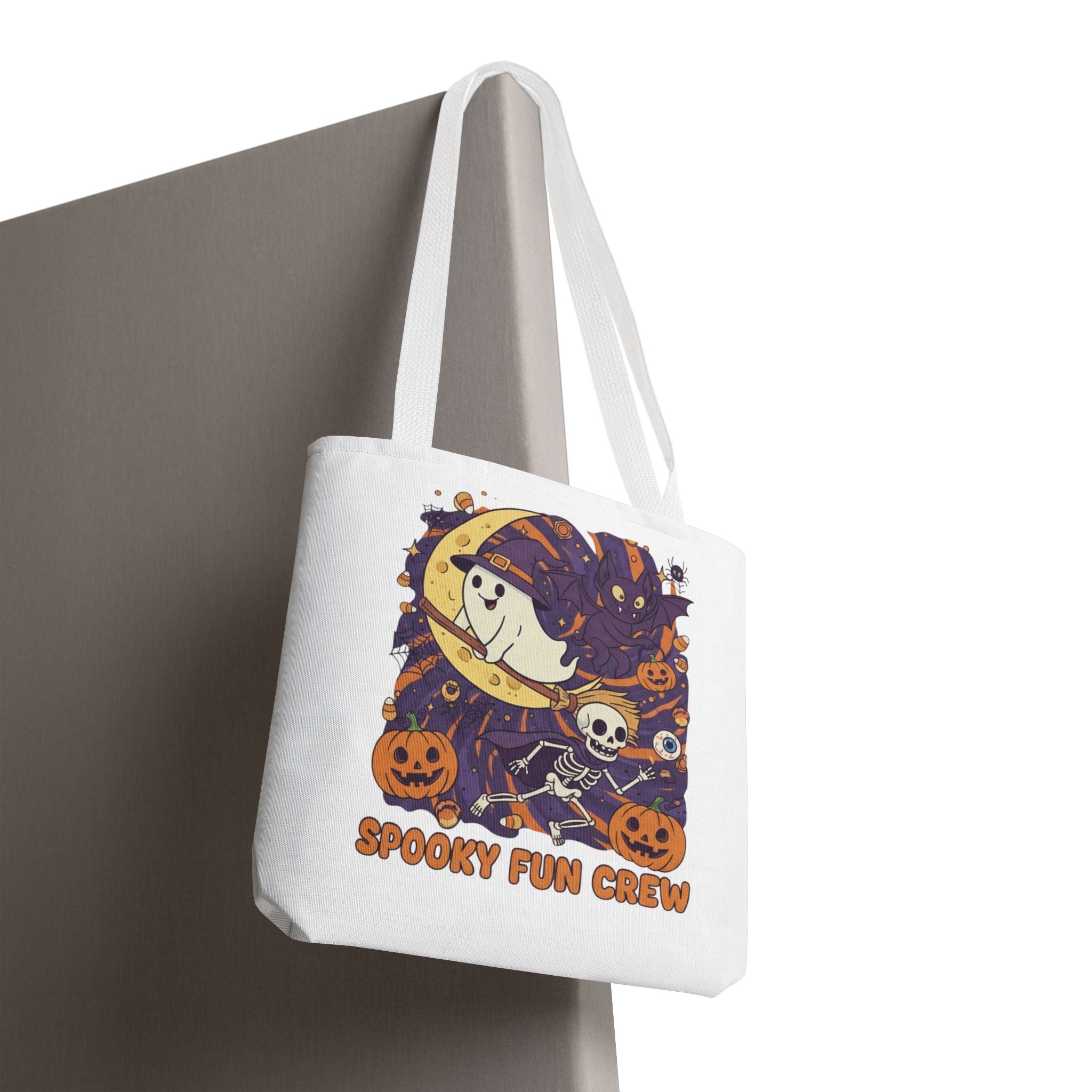 Spooky Fun Crew Halloween Tote Bag, Trick or Treat Bag, Haunted House Accessory, Fall Gift, Party Favor