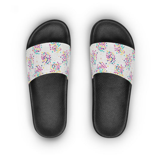Women's Slide Sandals Geometric Dot Cluster / Abstract Confetti