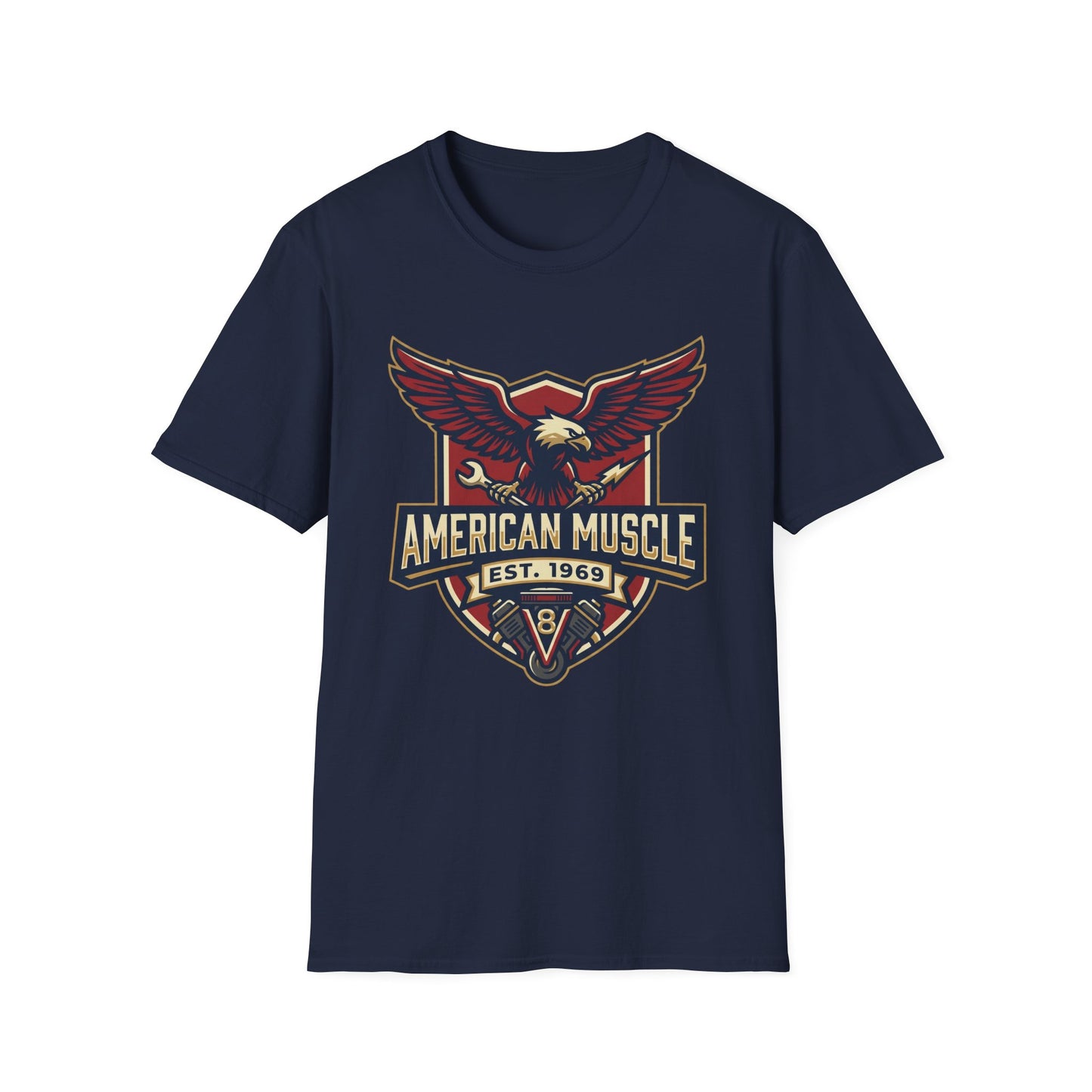 American Muscle Eagle T-Shirt — Vintage V8 Car Lover Tee