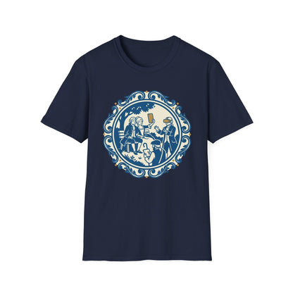 Vintage Blue Rococo Smartphone Toile -  T-Shirt