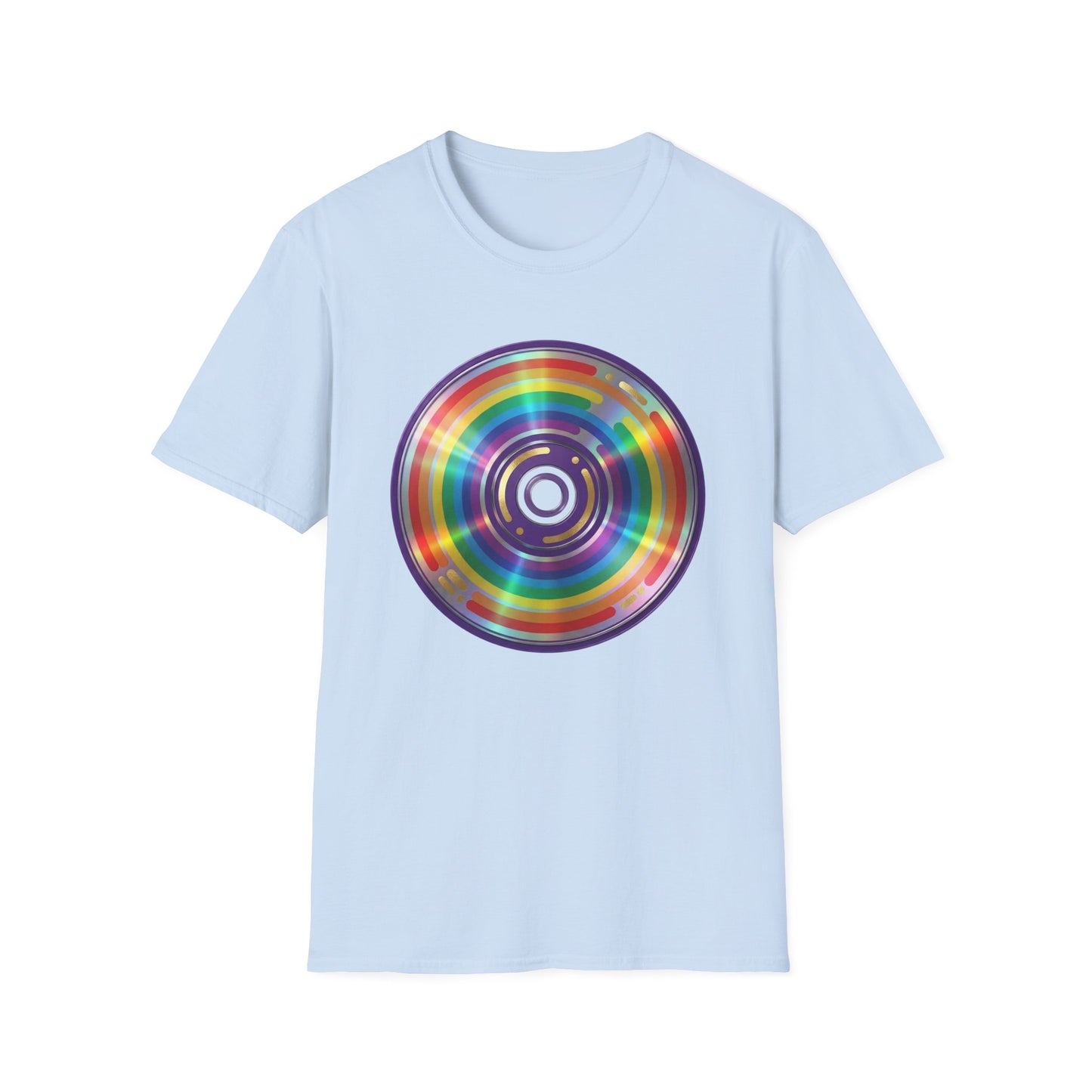 Retro Rainbow CD- Vinyl Record T-Shirt