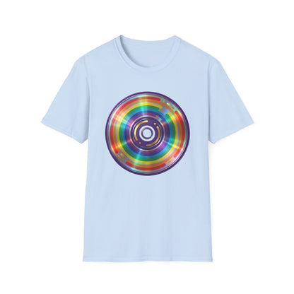 Retro Rainbow CD- Vinyl Record T-Shirt