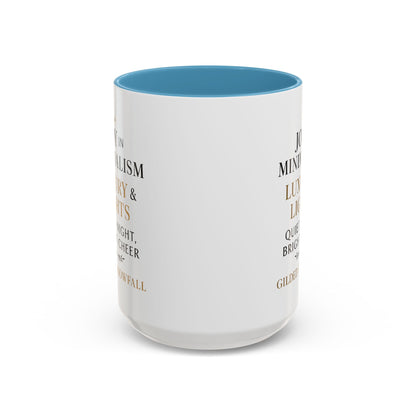 Joy in Minimalism Luxury & Lights Coffee Mug — Holiday Gilded Snowfall Design (11/15oz)