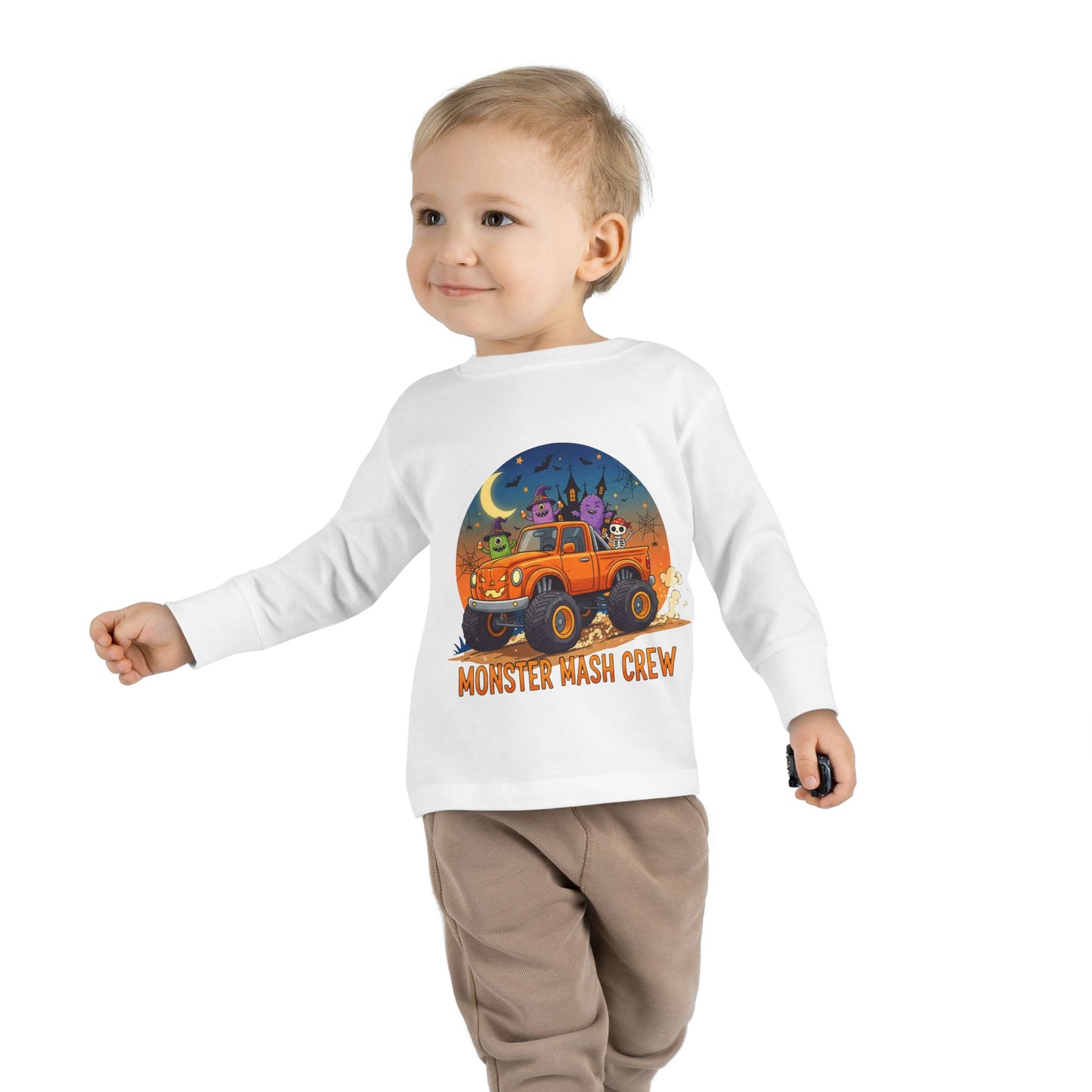 Monster Mash Toddler Long Sleeve Tee | Playful Halloween Shirt, Cute Kids Top, Fun Costume Shirt, Toddler Gift, Seasonal T-Shirt