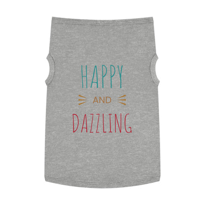 Happy and Dazzling Pet Tank Top — Colorful Graphic Dog Shirt for Everyday Wear