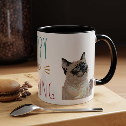 Happy and Dazzling Smoking Cat Accent Coffee Mug — 11/15oz (free shipping)