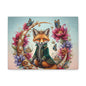 Regal Fox Art Canvas — Whimsical Crowned Fox Luxury Wall Art (free shipping)