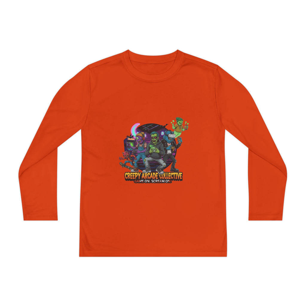 Creepy Arcade Collecting Youth Long Sleeve Tee, Kids Gamer Shirt, Halloween Costume, Teen Casual Wear, Fantasy T-Shirt