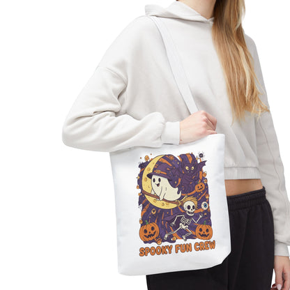 Spooky Fun Crew Halloween Tote Bag, Trick or Treat Bag, Haunted House Accessory, Fall Gift, Party Favor