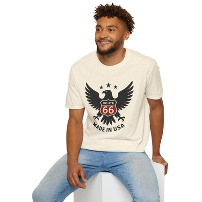 American Route 66 Eagle T-Shirt — Made in USA Vintage Roadtrip Tee