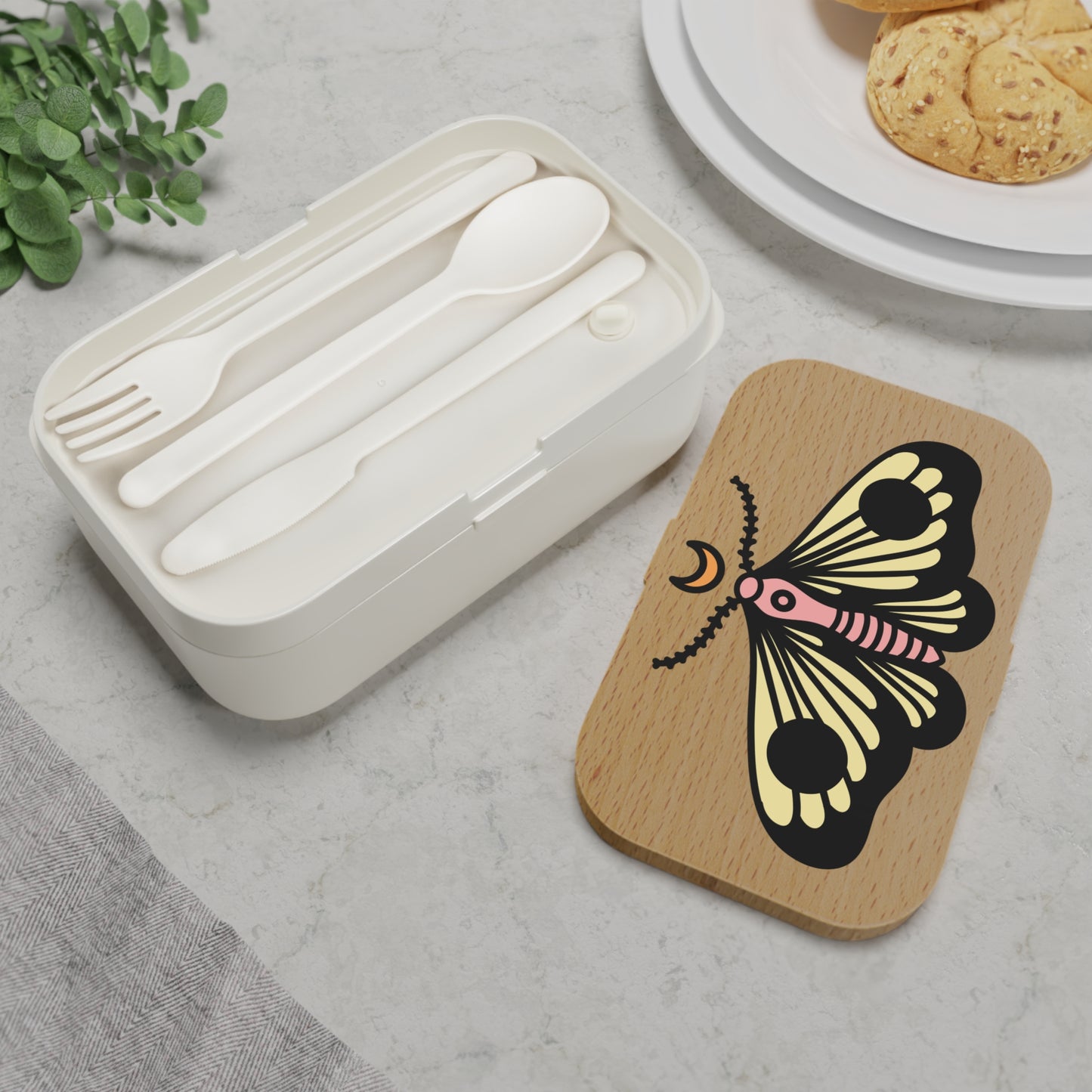 Butterfly Design Bento Lunch Box - Eco-Friendly Meal Container for Kids & Adults