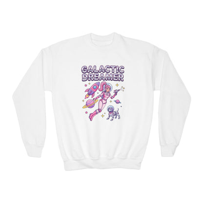 Youth Sweatshirt — "Galactic Dreamer" Astronaut Mermaid Crewneck