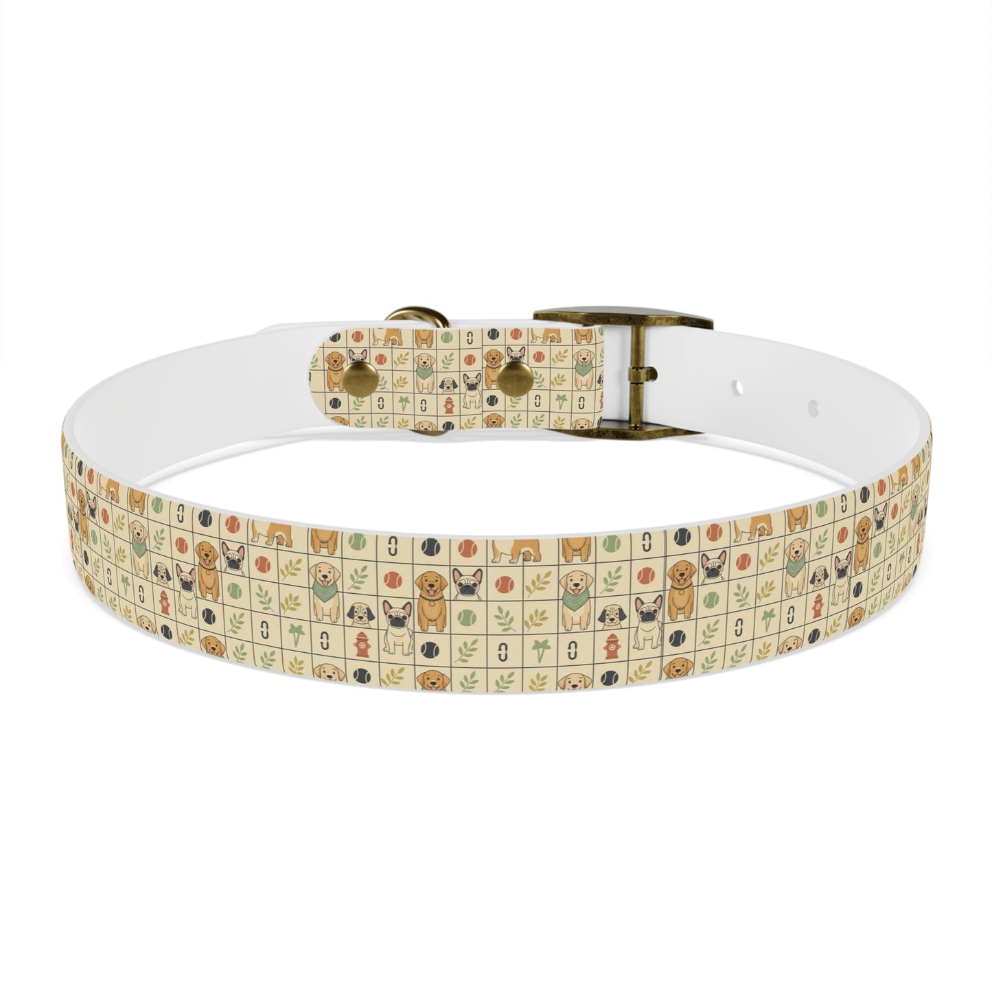 Vintage Puppy Pattern Dog Collar – Cute Retro Dogs & Bones Design