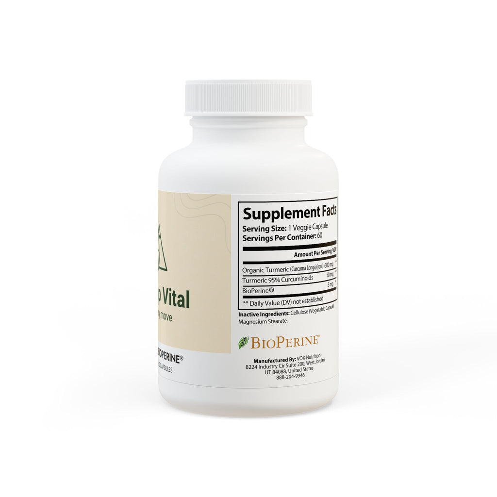 Base Camp Vital Turmeric with BioPerine® (Black Pepper Fruit Extract) Supplement (60 Capsules)