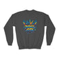 Youth Crewneck spray paint style- Sweatshirt - Colorful Rebel City Graffiti Crown Design