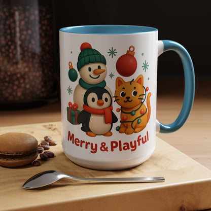 Christmas Animal Mug — "Merry & Playful" Accent Coffee Cup