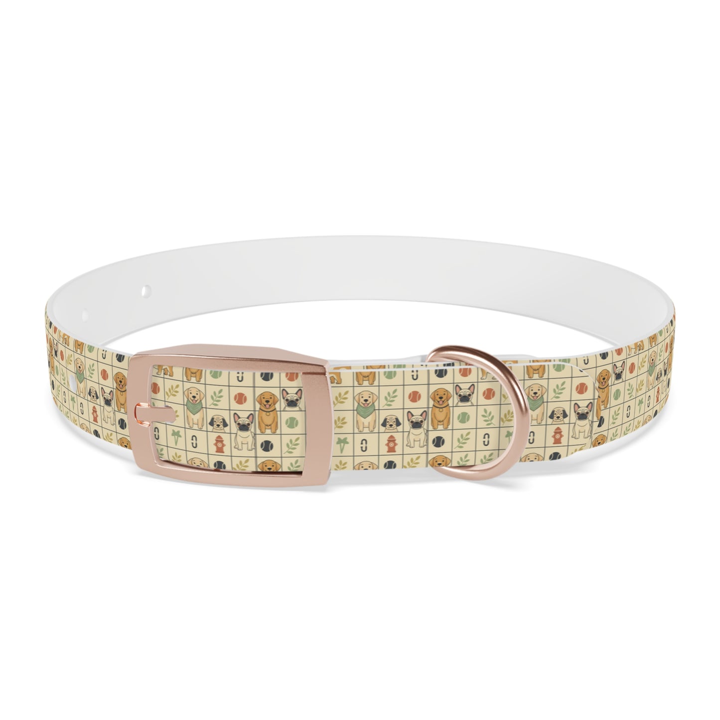 Vintage Puppy Pattern Dog Collar – Cute Retro Dogs & Bones Design