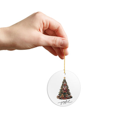Nutcracker Christmas Tree Ceramic Ornament — 'Joyful' Holiday Decoration
