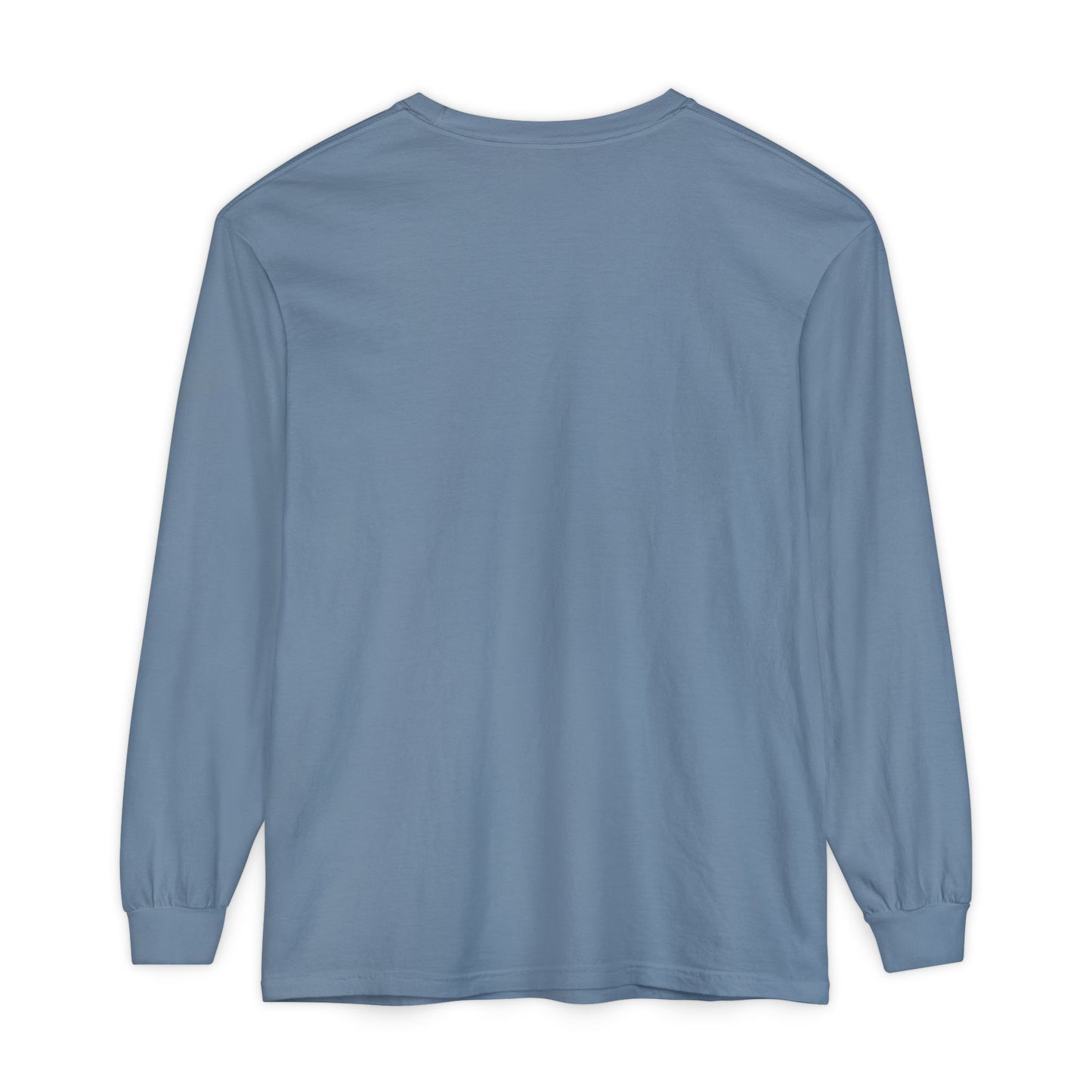 Women’s blue, blue jean color Garment-Dyed Long Sleeve T-Shirt - Relaxed Everyday Comfort