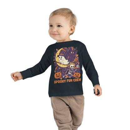 Toddler Halloween Long Sleeve Tee, Spooky Fun Crew Shirt, Kids Halloween Apparel, Fall Outfit for Toddlers, Halloween Party Wear