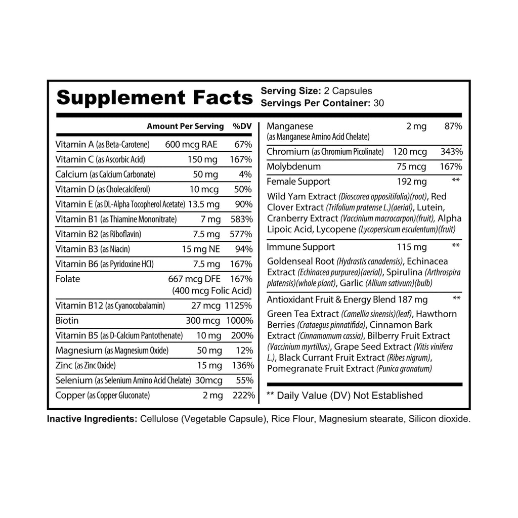Base Camp Bloom Multivitamin for Women Supplement (60 Capsules)