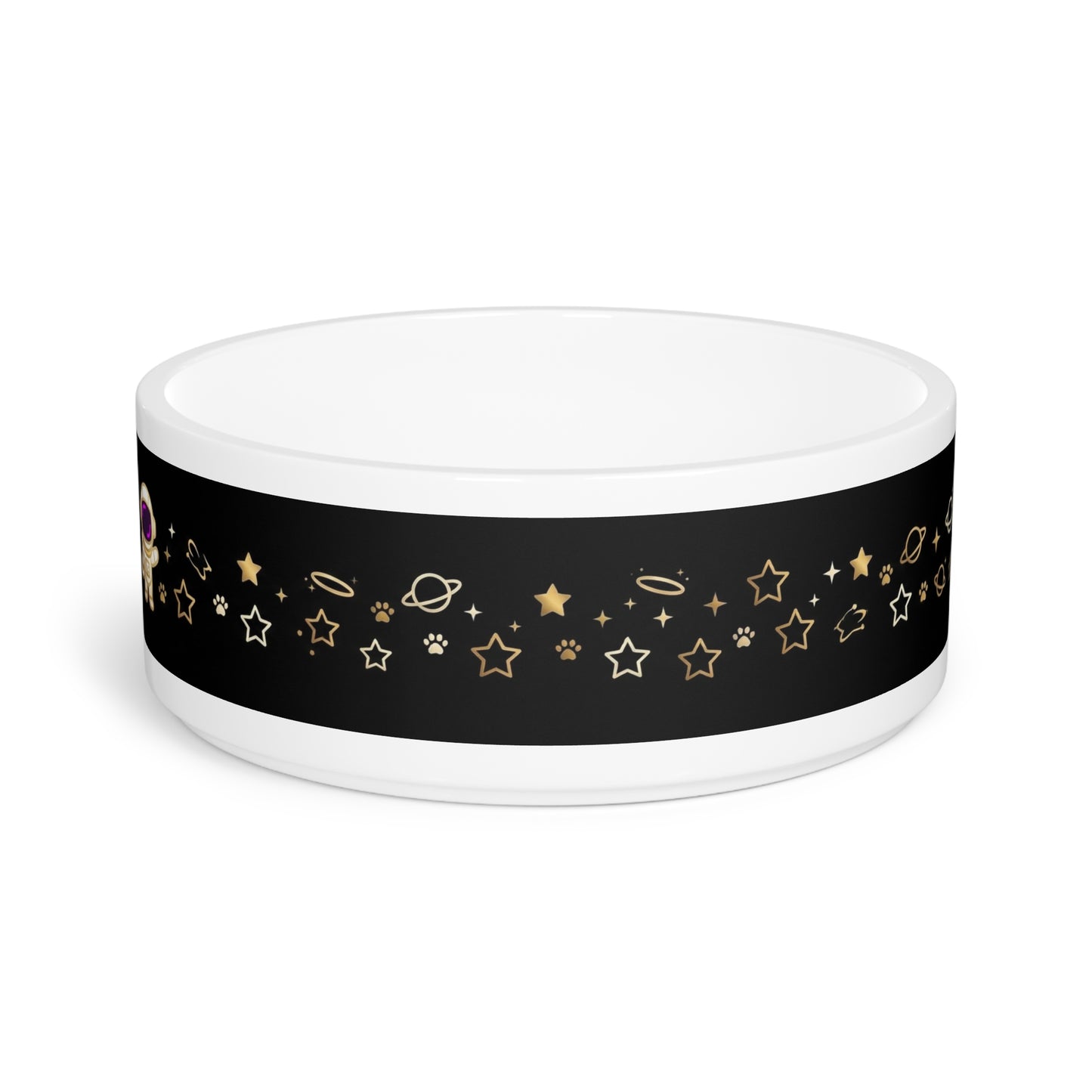 Astronaut ceramic Pet Bowl — Space Stars Ceramic Dog & Cat Dish