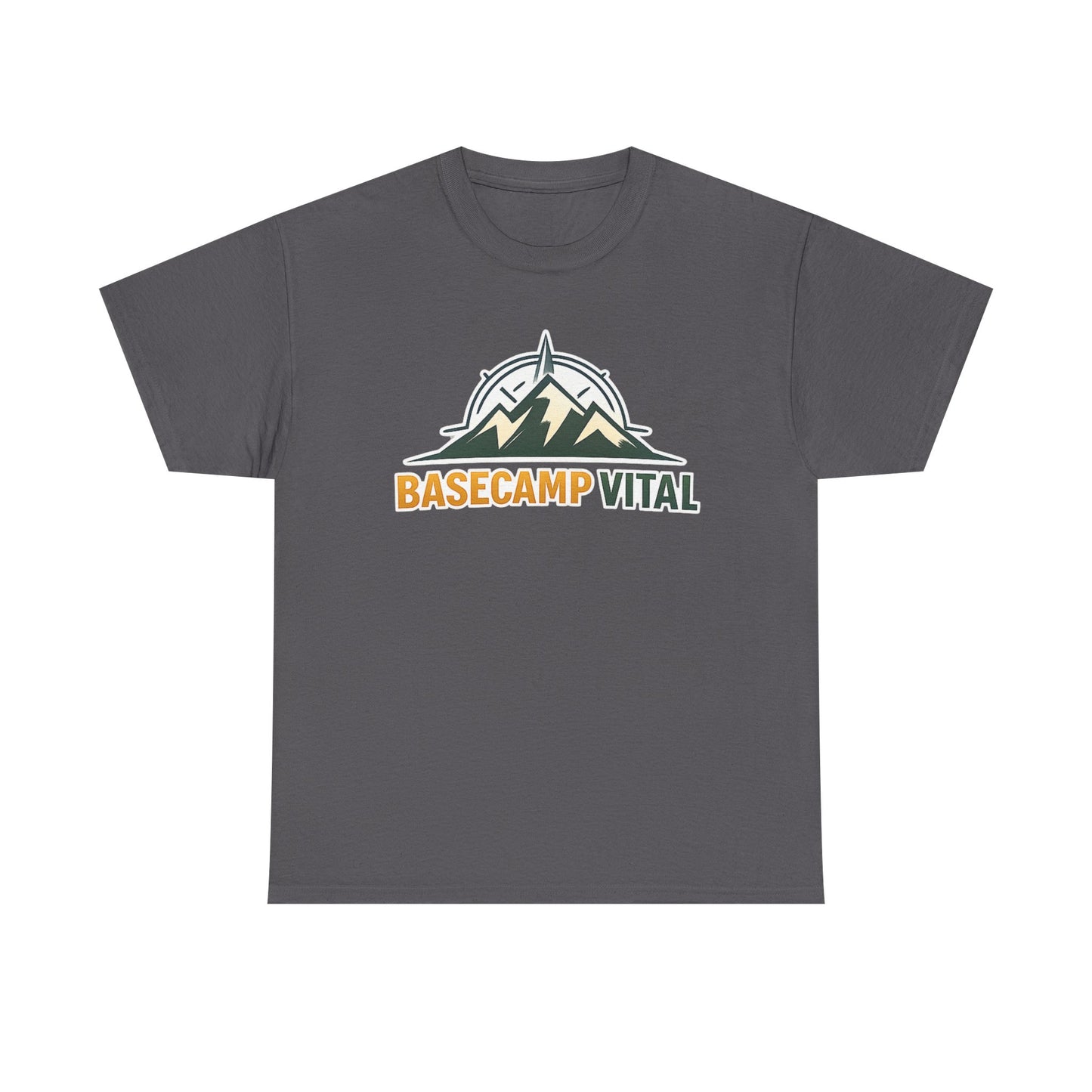 Base Camp Vital Mountain Compass Crewneck T-Shirt | Outdoor Hiking Graphic Tee | Midweight Cotton Trail Shirt (free shipping)