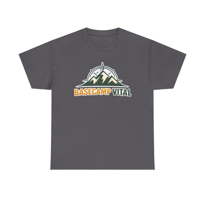 Base Camp Vital Mountain Compass Crewneck T-Shirt | Outdoor Hiking Graphic Tee | Midweight Cotton Trail Shirt (free shipping)
