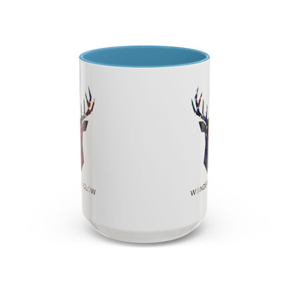 Geometric Stag Accent Coffee Mug — "Wonder & Glow" 11/15oz