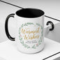 Warmest Wishes Holiday Coffee Mug — Festive Wreath Accent Mug (11/15oz)