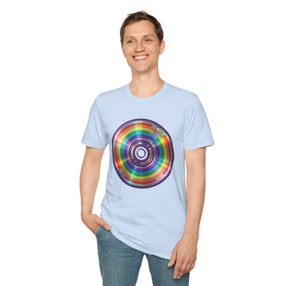 Retro Rainbow CD- Vinyl Record T-Shirt