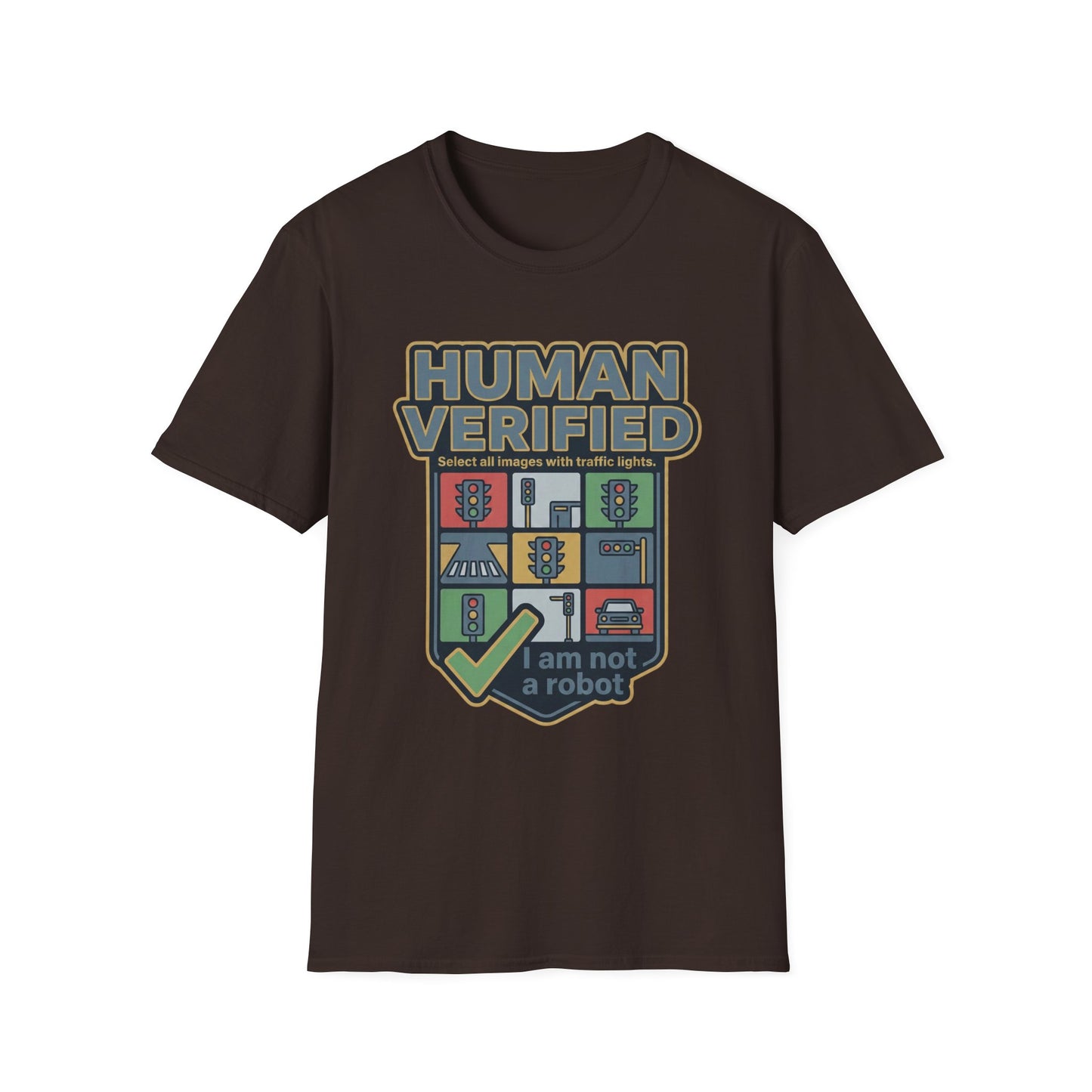 Human Verified T-Shirt — "I Am Not a Robot" CAPTCHA Graphic Tee