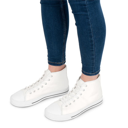 Classic White High-Top Sneakers – Women's Casual Canvas Shoes