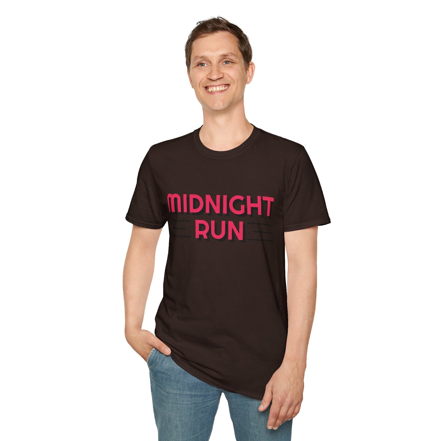 Midnight Run T-Shirt — Retro Pink Track Graphic Tee