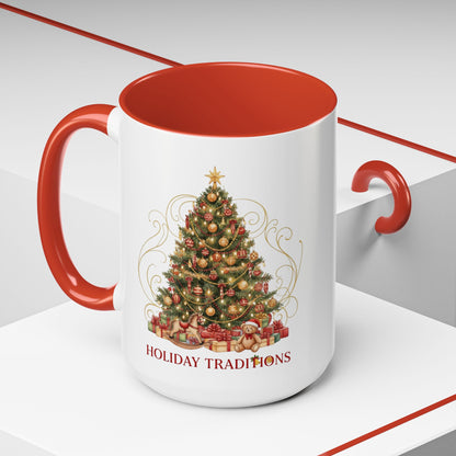 Holiday Traditions Christmas Tree Accent Coffee Mug (11/15oz)