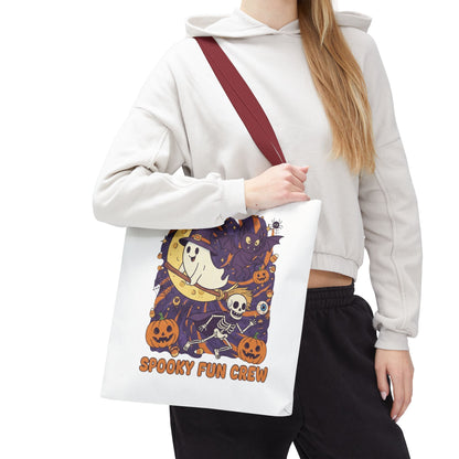 Spooky Fun Crew Halloween Tote Bag, Trick or Treat Bag, Haunted House Accessory, Fall Gift, Party Favor