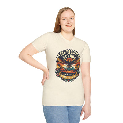 Americana Voyage retro Graphic T-Shirt — Coast to Coast Eagle Sunset