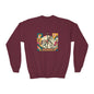 Youth Crewneck Sweatshirt — Retro Carousel Horse Graphic