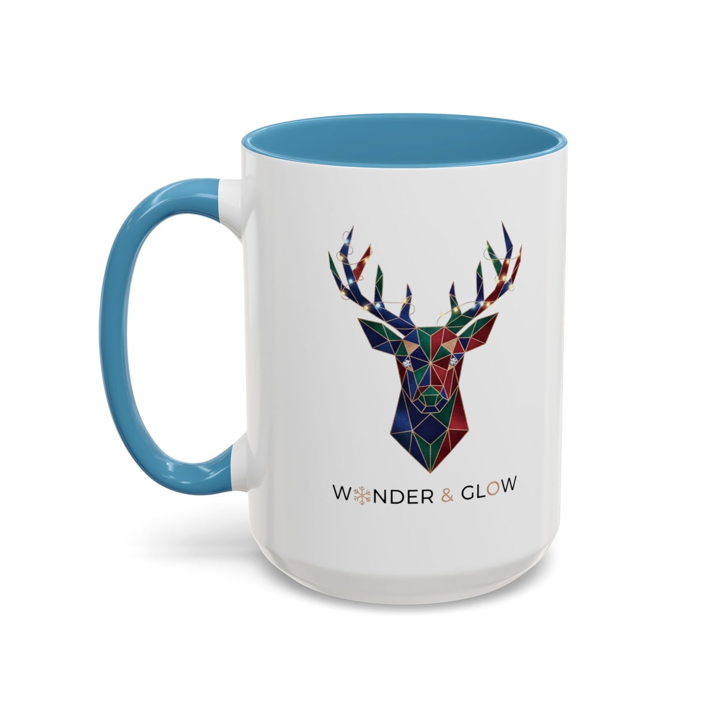 Geometric Stag Accent Coffee Mug — "Wonder & Glow" 11/15oz