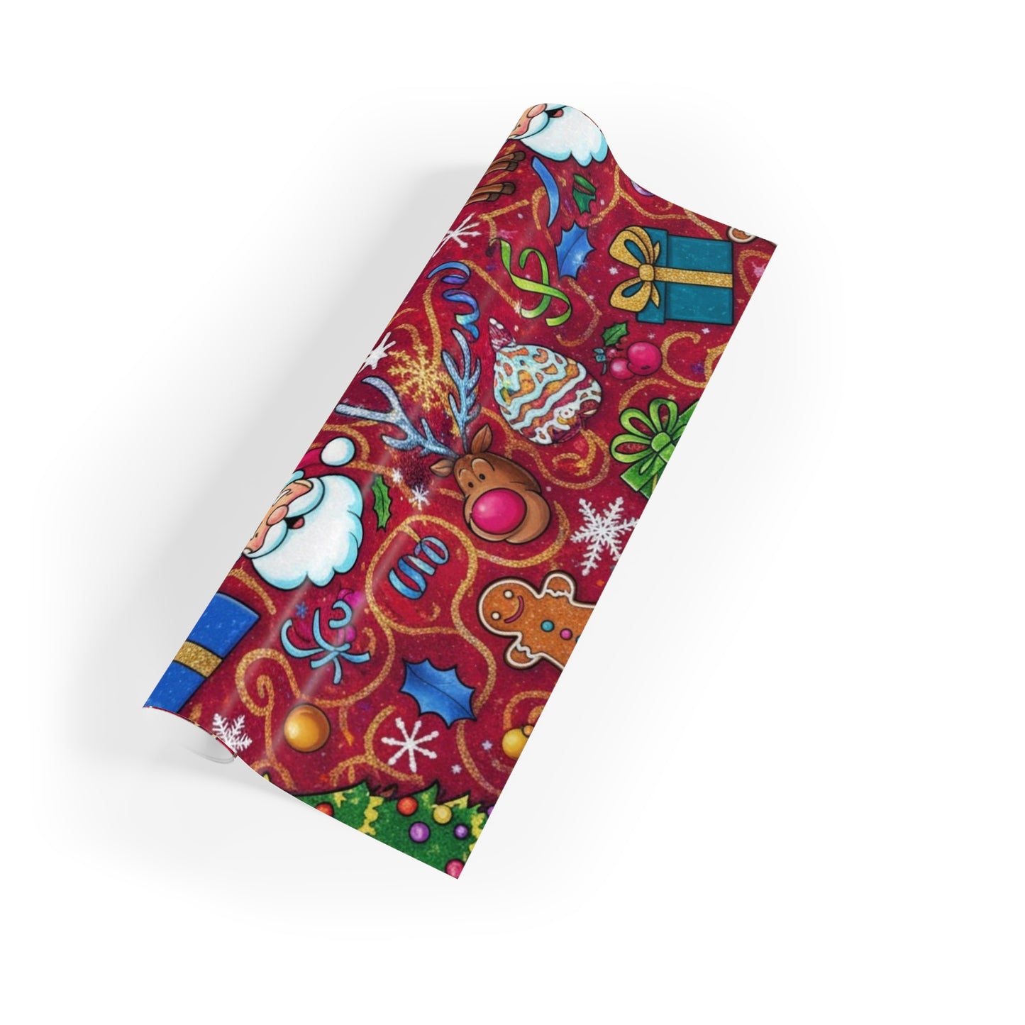 Festive Christmas Gift Wrapping Paper Roll