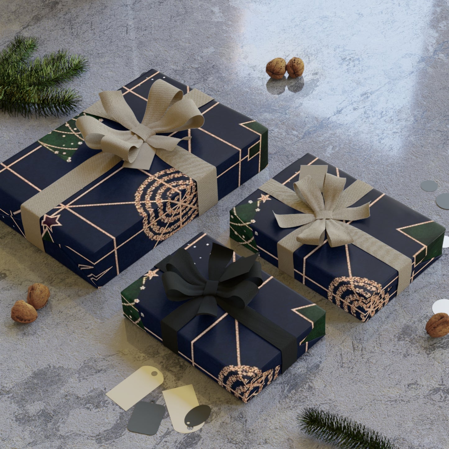 Holiday Gift Wrapping Paper Roll - Festive Christmas Designs