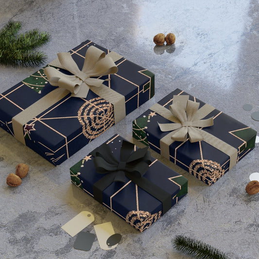 Holiday Gift Wrapping Paper Roll - Festive Christmas Designs