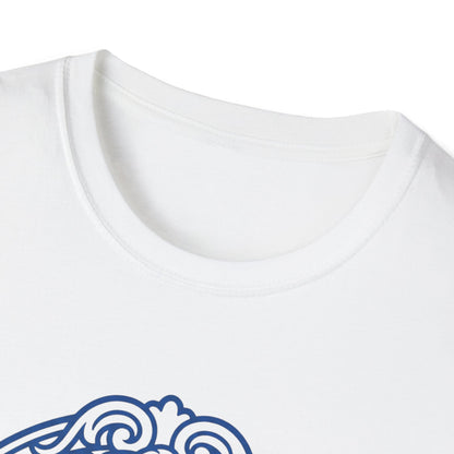 Rococo Smartphone Toile - Captain & First Mate Nautical Crew T-Shirt — Vintage Ship Wheel Illustration