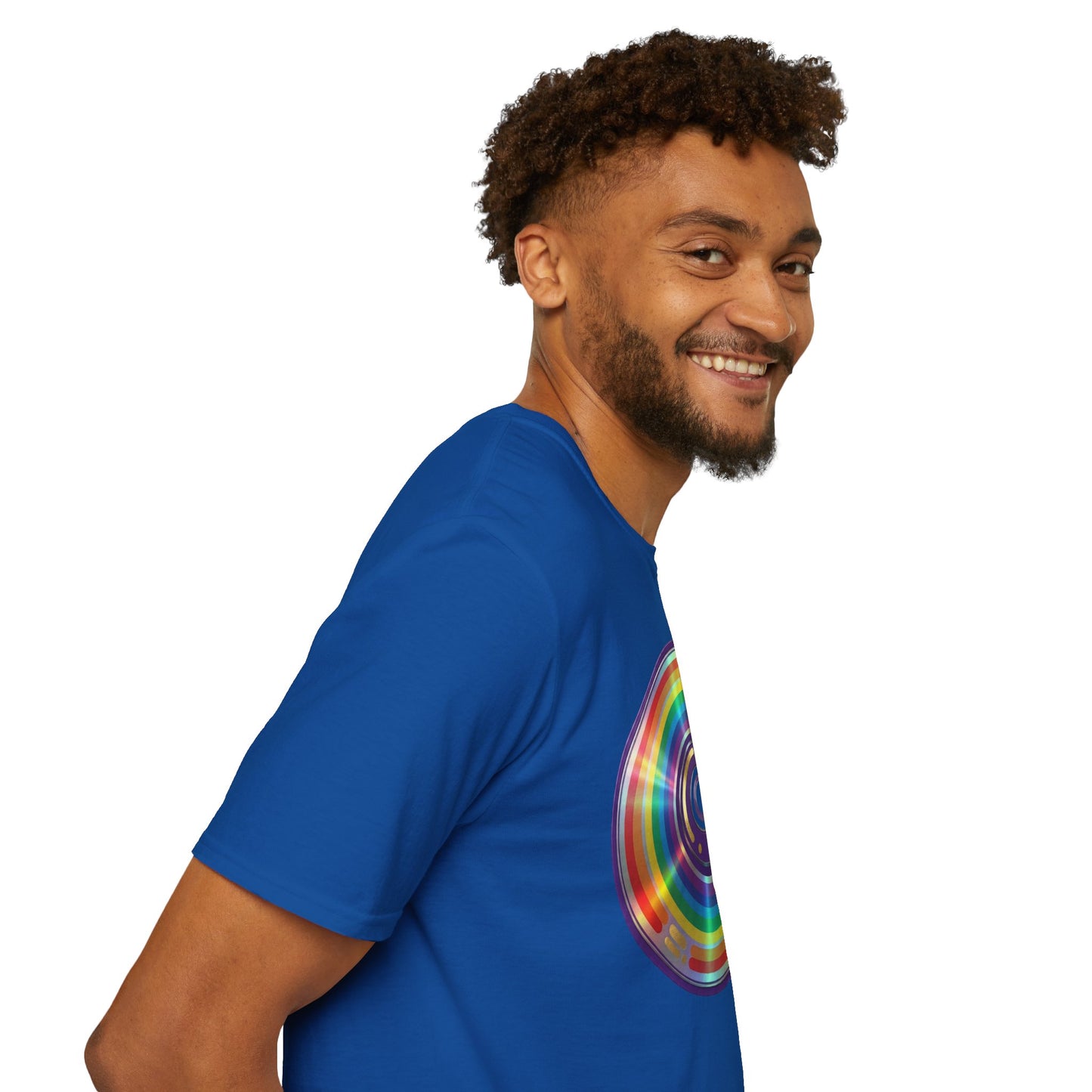 Retro Rainbow CD- Vinyl Record T-Shirt