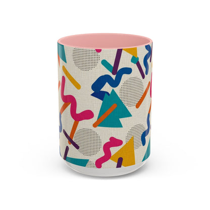 Retro Memphis Pattern Coffee Mug — 11/15oz Accent Ceramic Mug