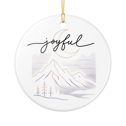 Joyful Mountain Ceramic Ornament – Holiday Tree Decoration